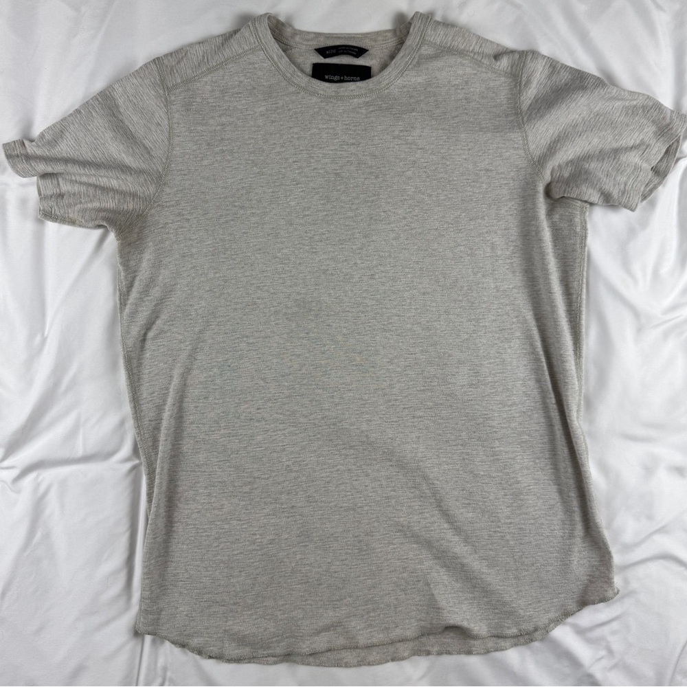 Wings + Horns Light Gray Short Sleeve Tee